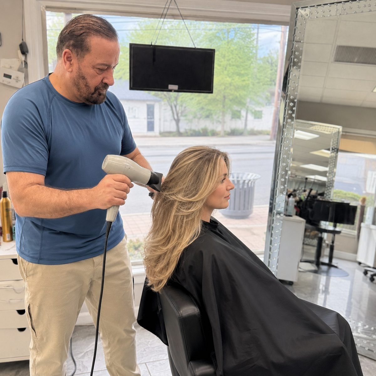 Samir at work in his Totowa salon